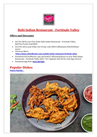 5% off - Balti Indian Restaurant Takeaway Fortitude Valley, QLD