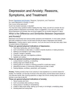 depression and anxiety_ resons, symptoms and treatment