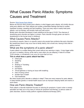 what causes panic attacks _Symptoms causes and treatment