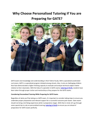 Why Choose Personalised Tutoring if You are Preparing for GATE.edited