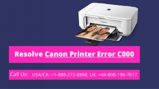 Fix Canon Printer Error C000