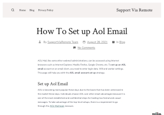 How to set up Aol Email