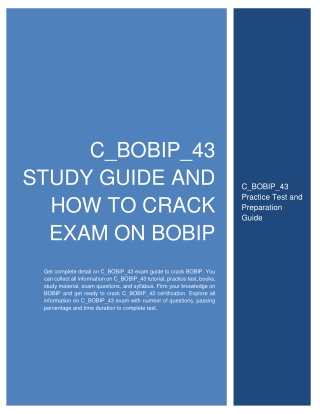 C_BOBIP_43 Study Guide and How to Crack Exam on BOBIP