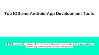Top IOS and Android App Development Tools