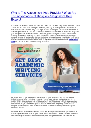 Who is The Assignment Help Provider