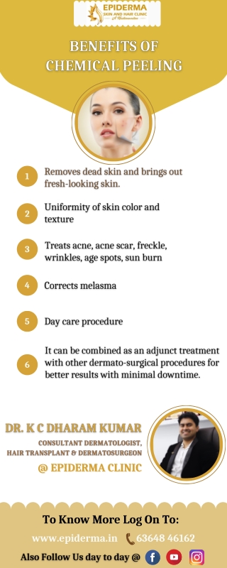 Benefits of Chemical Peeling - Best Dermatologists in Jayanagar- Epiderma Clinic