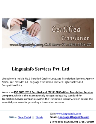 India's No.1 Certified Language Translation Company In India |Linguainfo