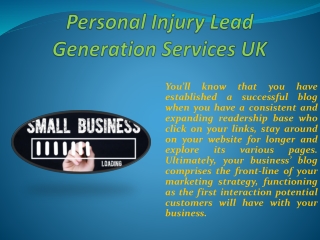 Personal Injury Lead Generation Services UK