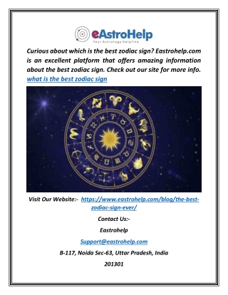 What Is the Best Zodiac Sign | Eastrohelp.com