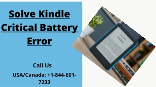 How To Fix Kindle Critical Battery Error?