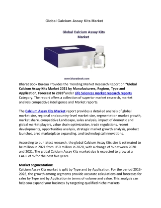 Global Calcium Assay Kits Market