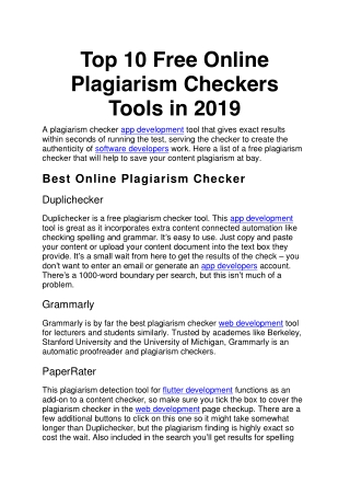 Top 10 Free Online Plagiarism Checkers Tools in 2019