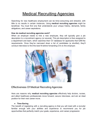 Best Medical Recruiting Agencies In Dubai | Ezee Healthcare Recruitment