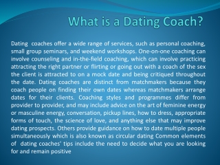 What is a Dating Coach