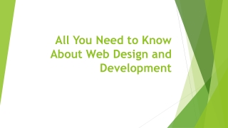 All You Need to Know About Web Design and Development