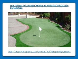 Things to Consider Before an Artificial Golf Green Installation