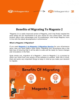 Benefits of Migrating To Magento 2