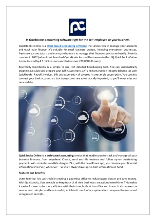 Is Quickbooks accounting software right for the self-employed or your business