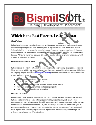 Which is the Best Place to Learn Python