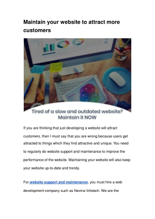 Maintain your website to attract more customers