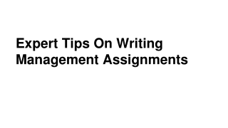 Expert Tips On Writing Management Assignments