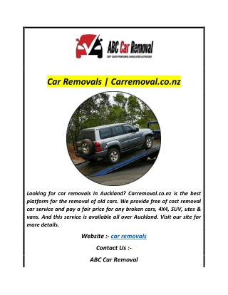 Car Removals  Carremoval.co.nz