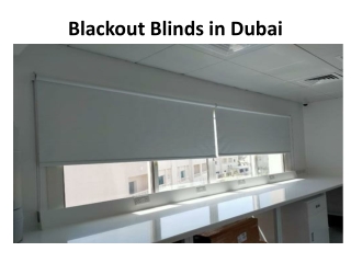 Blackout Blinds in Dubai