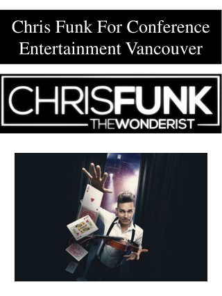 Chris Funk For Conference Entertainment Vancouver