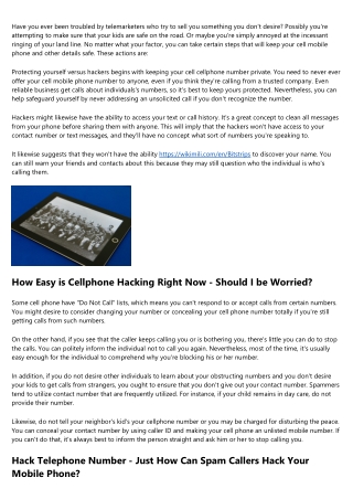Hack Smartphone Number - Just How Can Spam Callers Hack Your Phone?