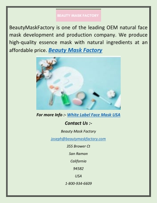 Private Label Face Mask