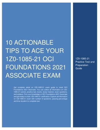 10 Actionable Tips to Ace Your 1Z0-1085-21 OCI Foundations 2021 Associate Exam