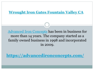 Wrought Iron Gates Fountain Valley CA