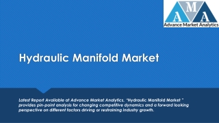 Hydraulic Manifold Market: The Competitive Environment May Be at Best