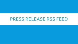 PRESS RELEASE RSS FEED