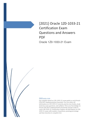 [2021] Oracle 1Z0-1033-21 Certification Exam Questions and Answers PDF