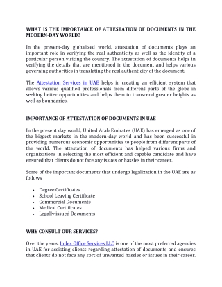 ATTESTATION SERVICES UAE