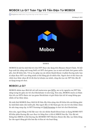 MOBOX Là Gì Toàn Tập Về Tiền Điện Tử MOBOX