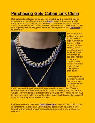 Purchasing Gold Cuban Link Chain