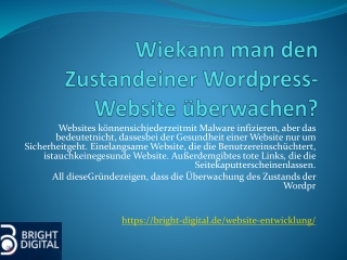 Wiekann man den Zustandeiner Wordpress-Website überwachen