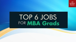 Top 6 Jobs for MBA Grads