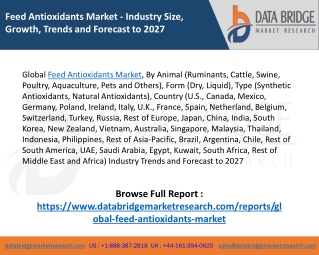 Global Feed Antioxidants Market – Industry Trends and Forecast to 2027