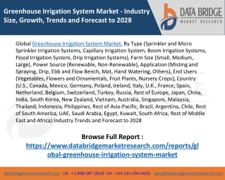 Global Greenhouse Irrigation System Market – Industry Trends and Forecast to 202