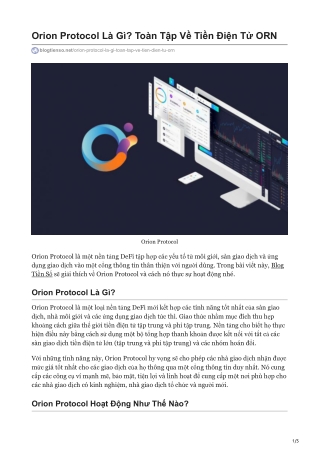 Orion Protocol Là Gì Toàn Tập Về Tiền Điện Tử ORN