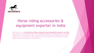 Get best online horse riding accessories & equipment exporter in India