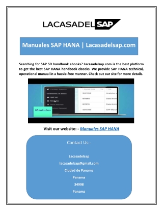 Manuales SAP HANA | Lacasadelsap.com