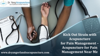 Acupuncture for Pain Management Near Me