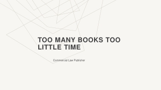 Too Many Books Too Little Time