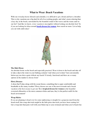 beach dresses for women, tropical dresses for women