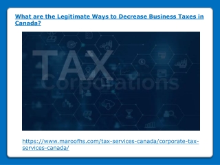 What are the Legitimate Ways to Decrease Business Taxes in Canada