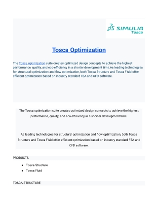 Tosca Optimization